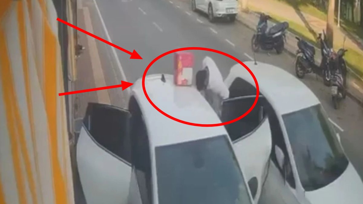 Aracından malzeme indiriyordu, neye uğradığını şaşırdı: O anlar kameraya yansıdı