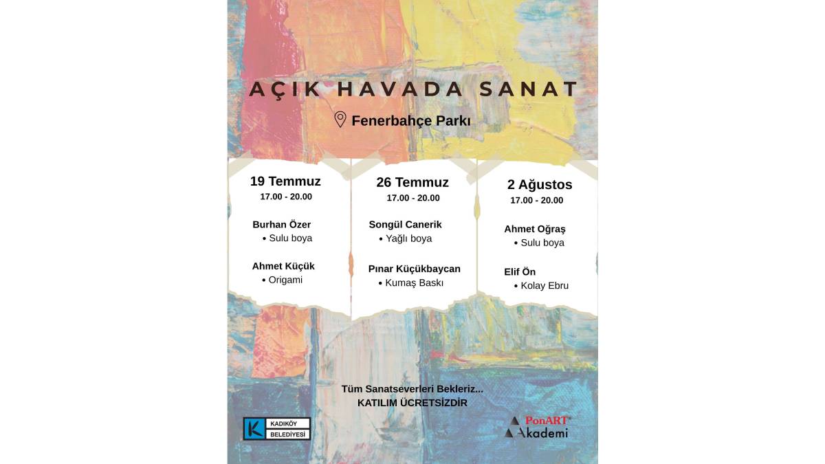 Fenerbahçe Parkı’nda “Açık Alanda Sanat” etkinliği başlıyor
