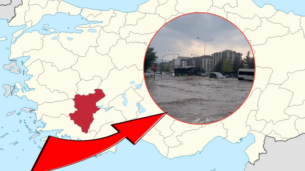 Denizli’de sağanak yağış hayatı felç etti: Yollar dereye döndü, trafik durma noktasına geldi