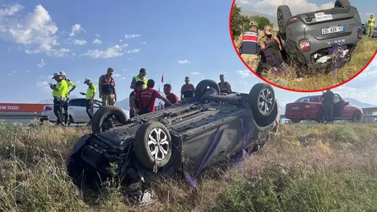 Erzincan yolunda otomobil takla attı: 1 ölü, 4 yaralı