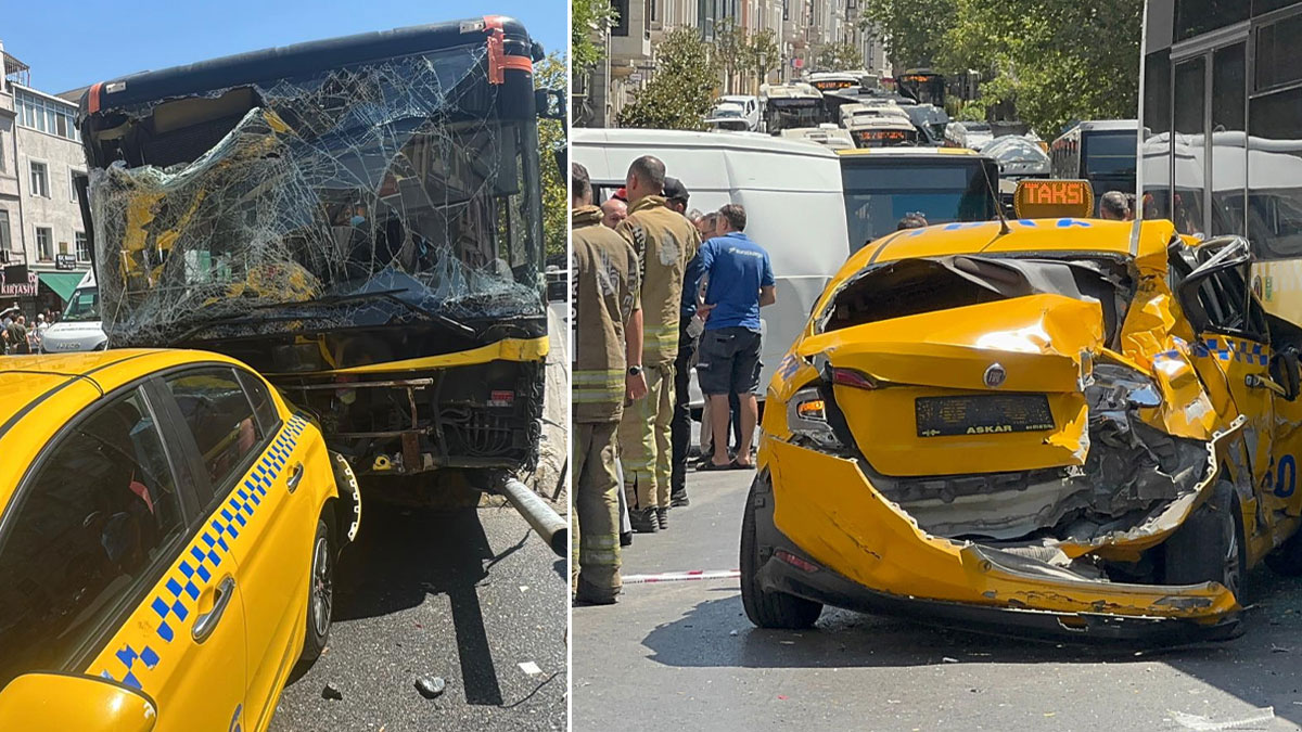 Beyoğlu'nda 9 araç birbirine girdi: Çok sayıda yaralı var