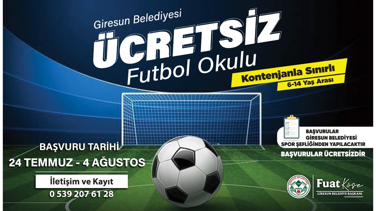Giresun Belediyesinden çocuklara ücretsiz futbol okulu fırsatı