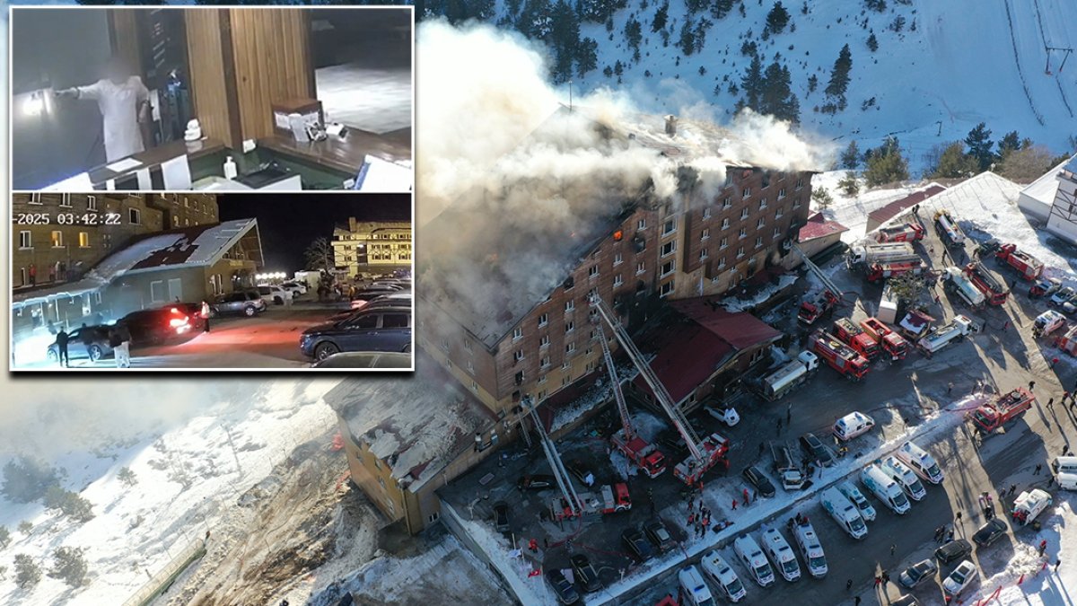 Kartalkaya'daki faciadan yeni görüntüler: Yangın başladığı an panik halinde kaçtılar