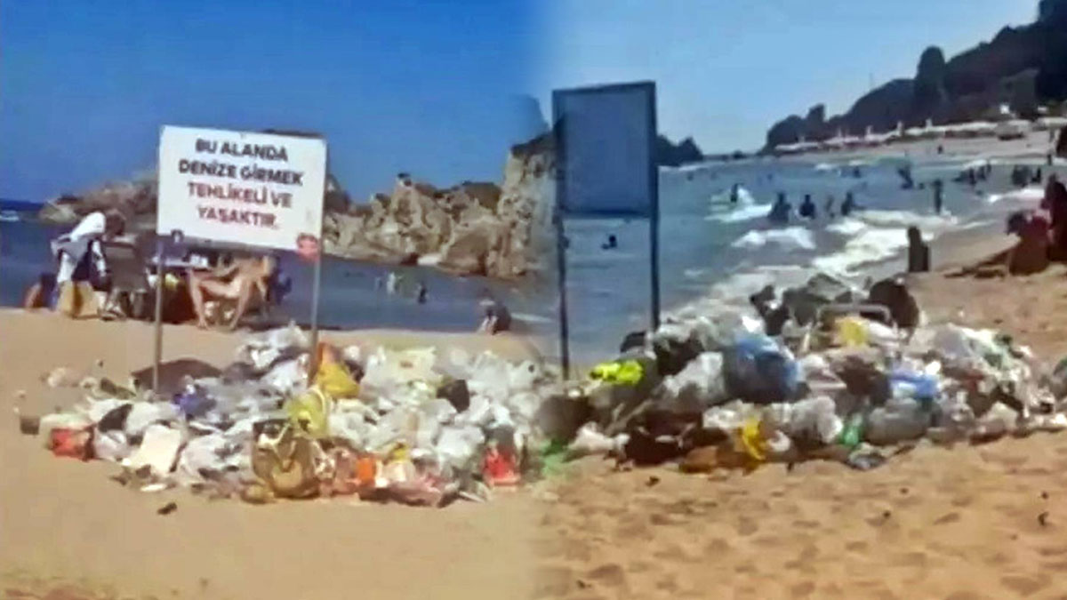 Plajda şoke eden manzaralar: Çöplüğe döndü! Vatandaş isyan etti