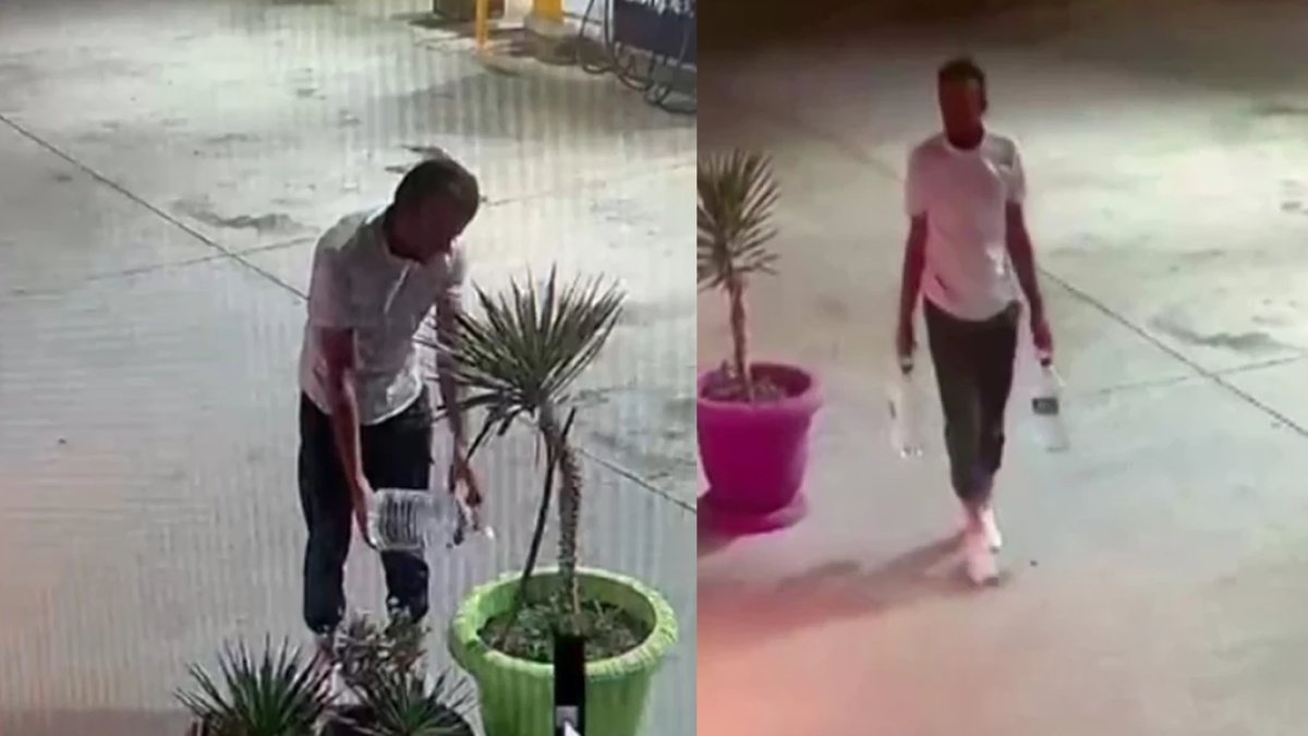 Bursa yangınında gözaltına alınan şüphelinin görüntüleri ortaya çıktı: Su şişelerini boşaltıp benzin doldurmuş