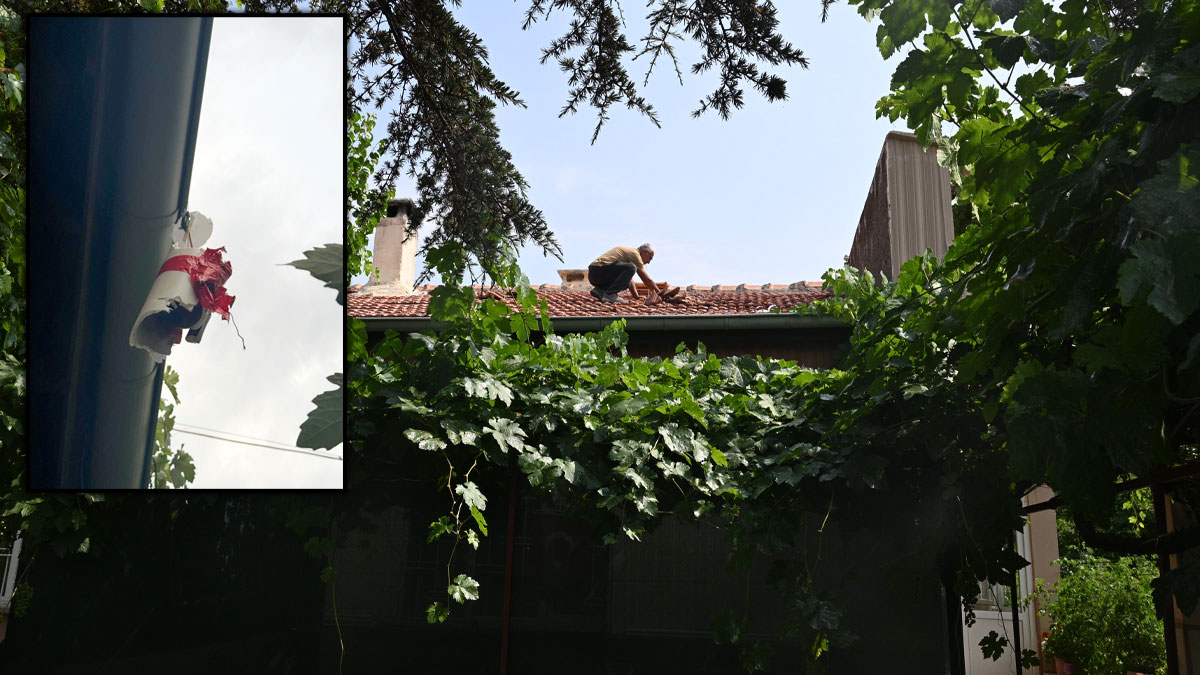 Kayseri'de evin çatısına roket düştü