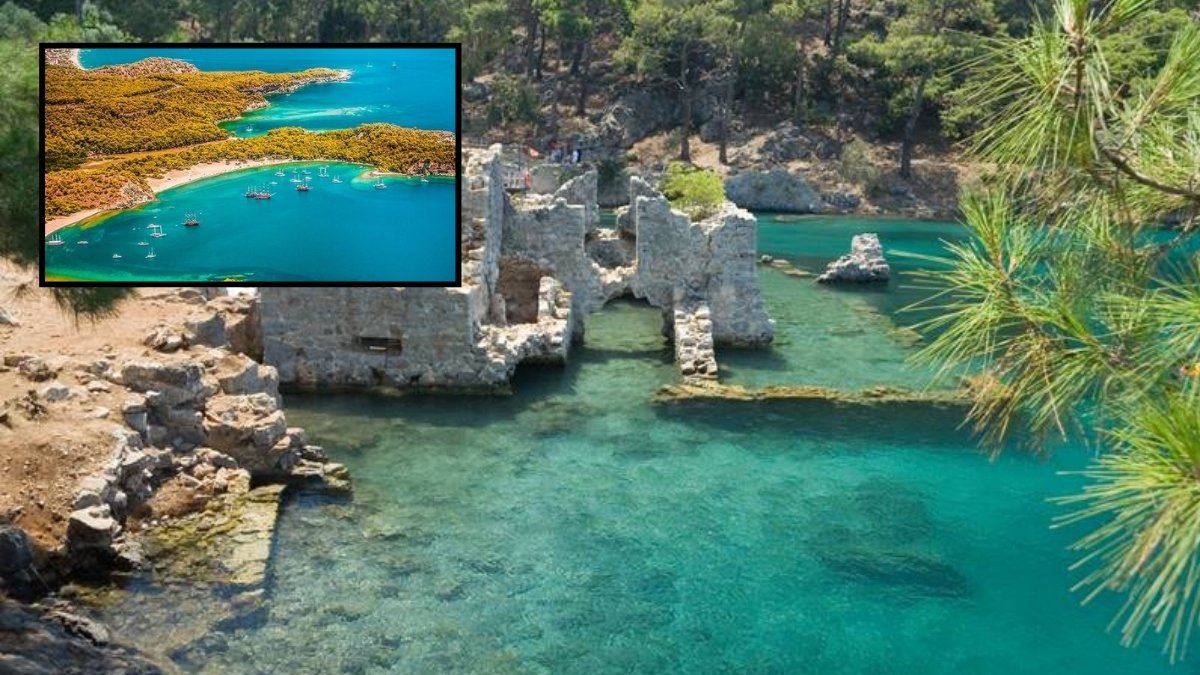 İsmini duyan Yunanistan’da sanıyor ama burası Antalya’da! Yeşilin ve mavinin eşsiz uyumu: Phaselis Koyu…