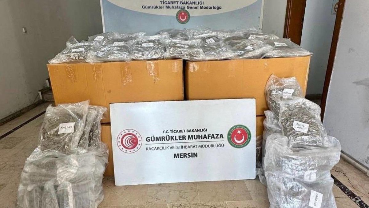 Mersin Limanı’nda 587 kilogram esrar ele geçirildi