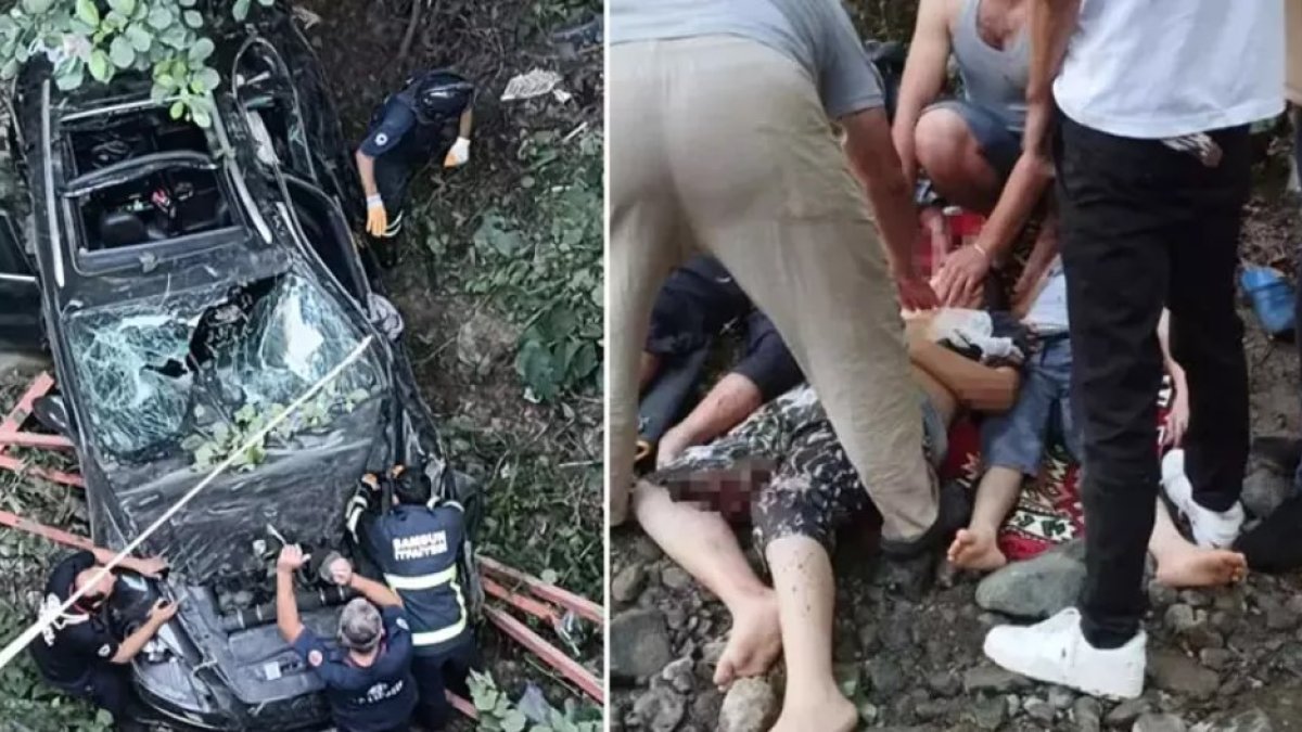 Samsun’da feci kaza: 12 yaşındaki çocuğun kullandığı otomobil köprüden uçtu