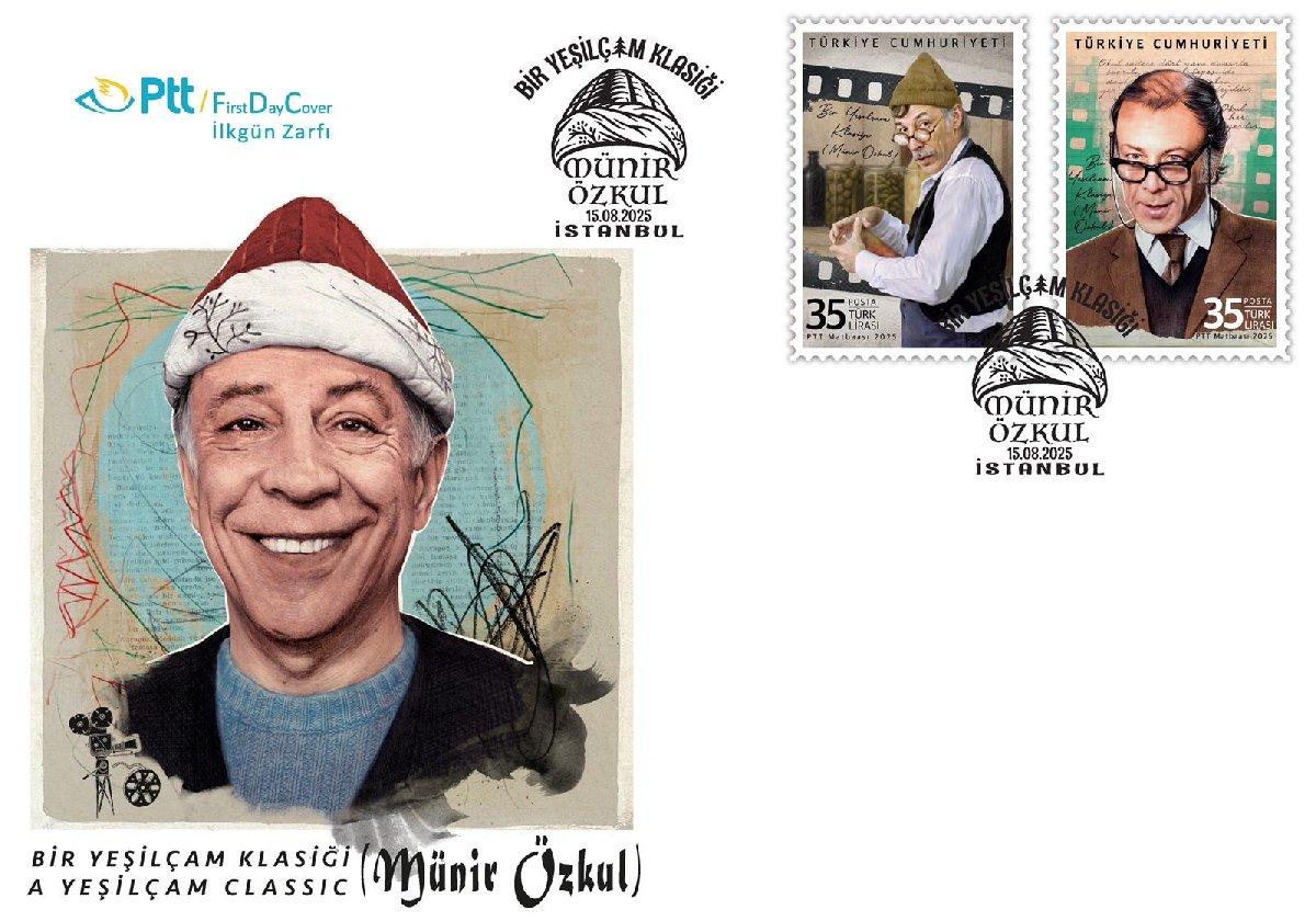 PTT’den Münir Özkul’a saygı: "Bir Yeşilçam Klasiği" konulu anma pulları tedavülde