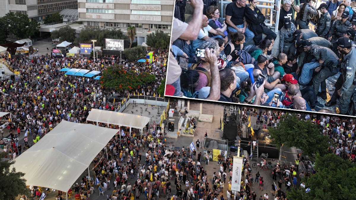 Netanyahu’nun parti binası önünde protesto: Göstericiler ve polis arasında çatışma çıktı