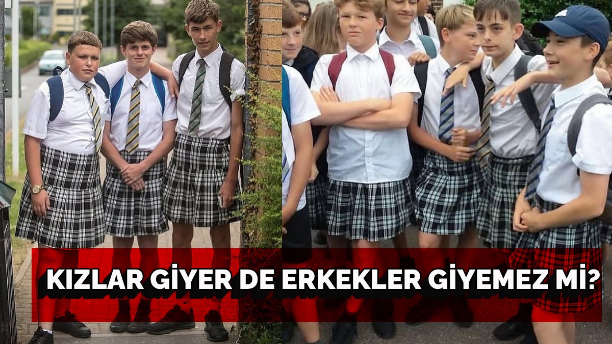 Şort giymek yasaklanınca çözüm yönetmelikten geldi! Erkek öğrenciler okula etekle gitti