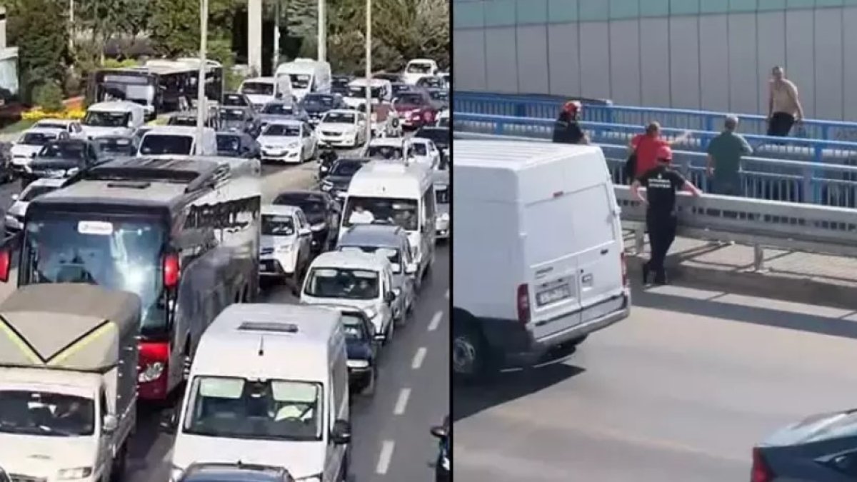 Küçükçekmece'de trafik felç: İntihar girişimi E-5'i kilitledi