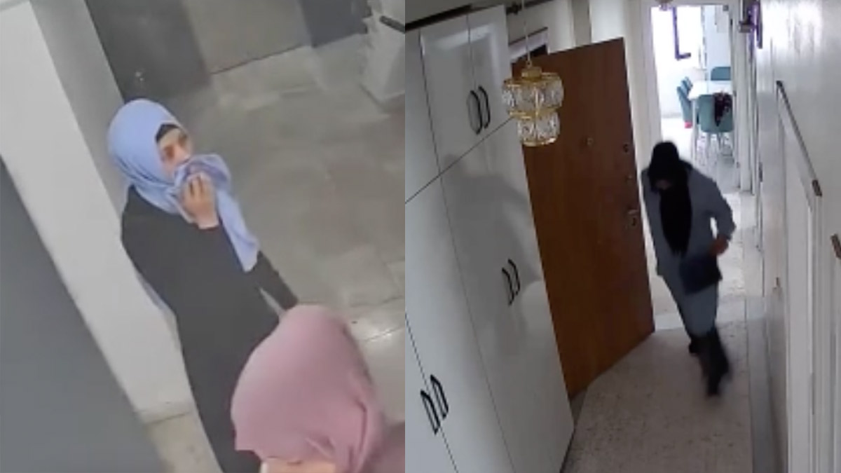 Güpegündüz hırsızlık girişimi kamerada! Eve giren kadınlar panikleyerek kaçtı
