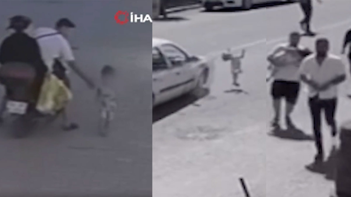 Dehşete düşüren kaza kamerada! Anne ve babasından kaçan çocuk metrelerce savruldu