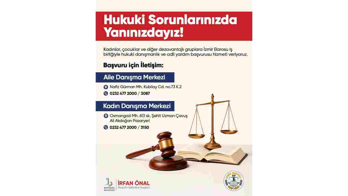 Bayraklı’da kadın ve çocuklara ücretsiz hukuki destek