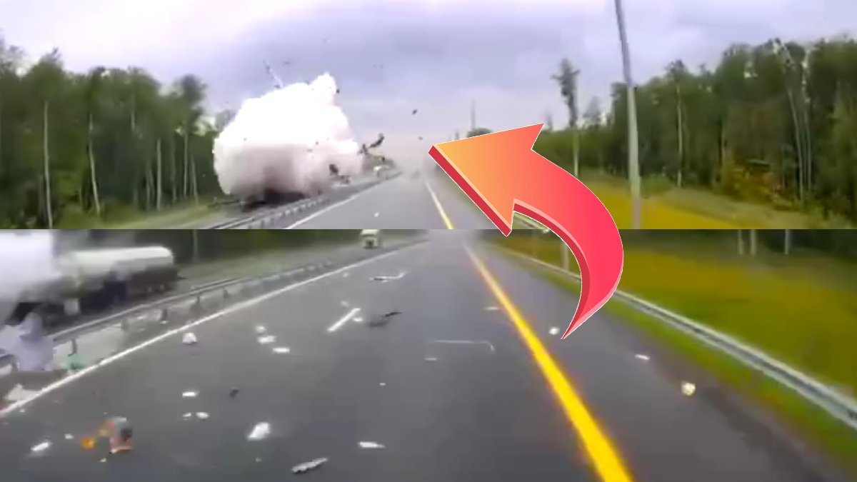 Otoyolda film gibi kaza: Korkunç patlama kameraya yansıdı!