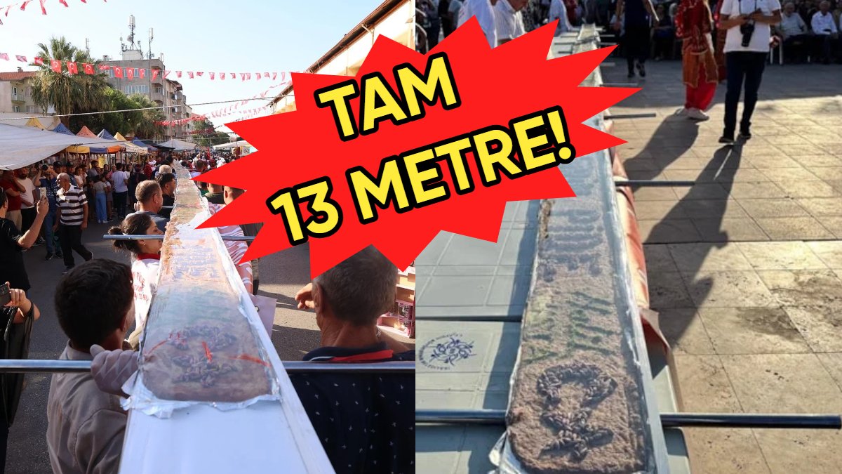 O usta yine yaptı yapacağını! Geçen seneki başarısını aştı: Bu kez 13 metrelik tahinli pideyle rekor kırdı