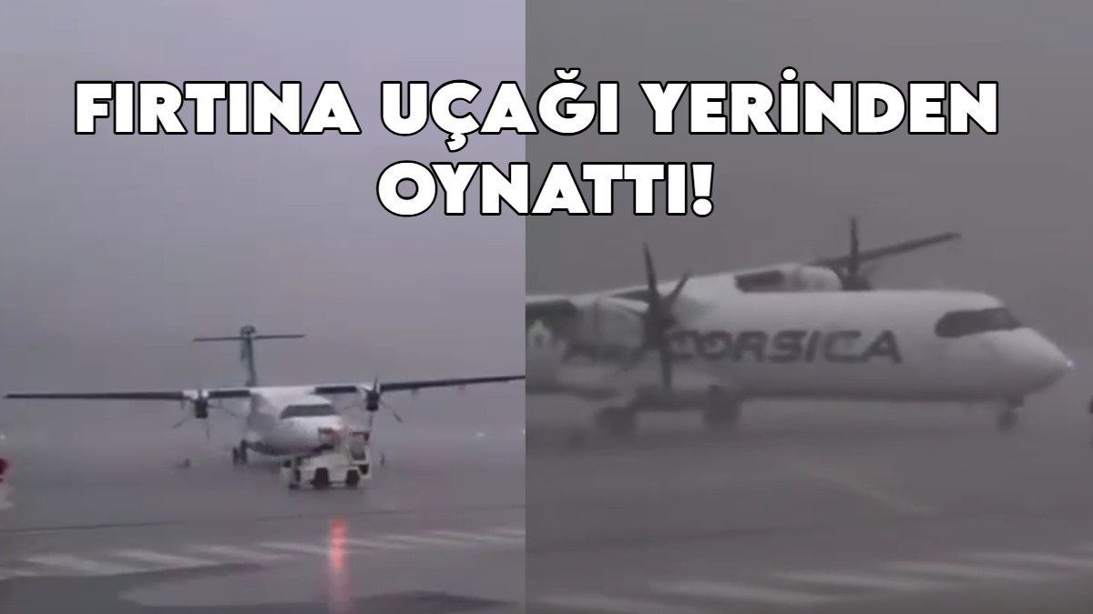 Havaalanında akılalmaz fırtına: Park halindeki yolcu uçağını yerinden kaldırdı: Tüm uçuşlar iptal edildi