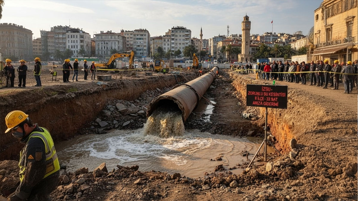 Patlayan boru, 8 ilçeyi susuz bıraktı! İzmir'de 32 saatlik su kesintisi