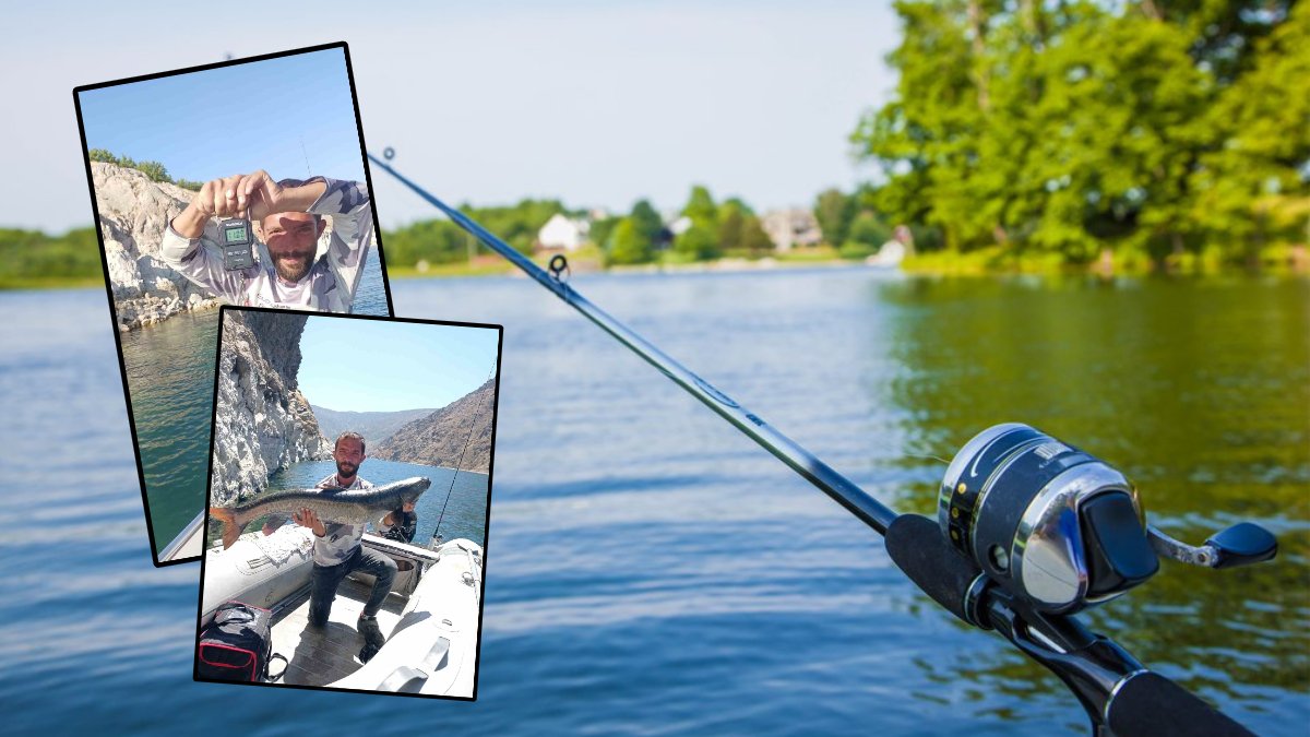 Elazığ'da oltayla gelen rekor! 25 dakika uğraştı: Mücadele sonunda 1,5 metrelik dev şabut balığı yakaladı!