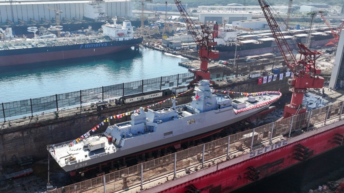 'Mavi Vatan'ın yeni gözcüsü TCG İçel denize indi: Tamamen yerli silahlarla donatıldı