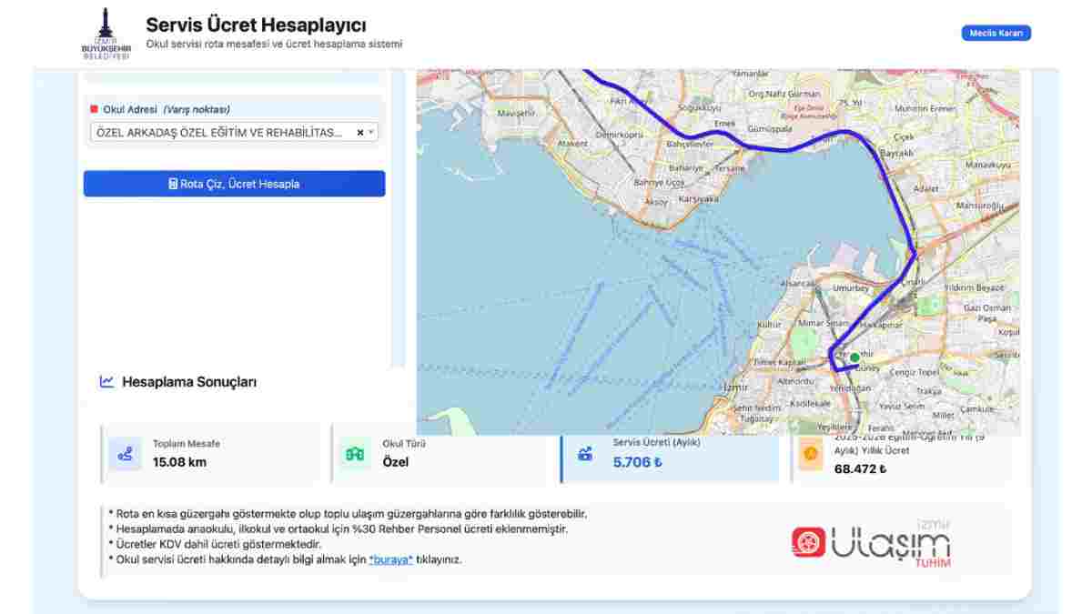 Büyükşehir’den velilere büyük kolaylık: Servis ücretleri artık web sitesinden hesaplanacak