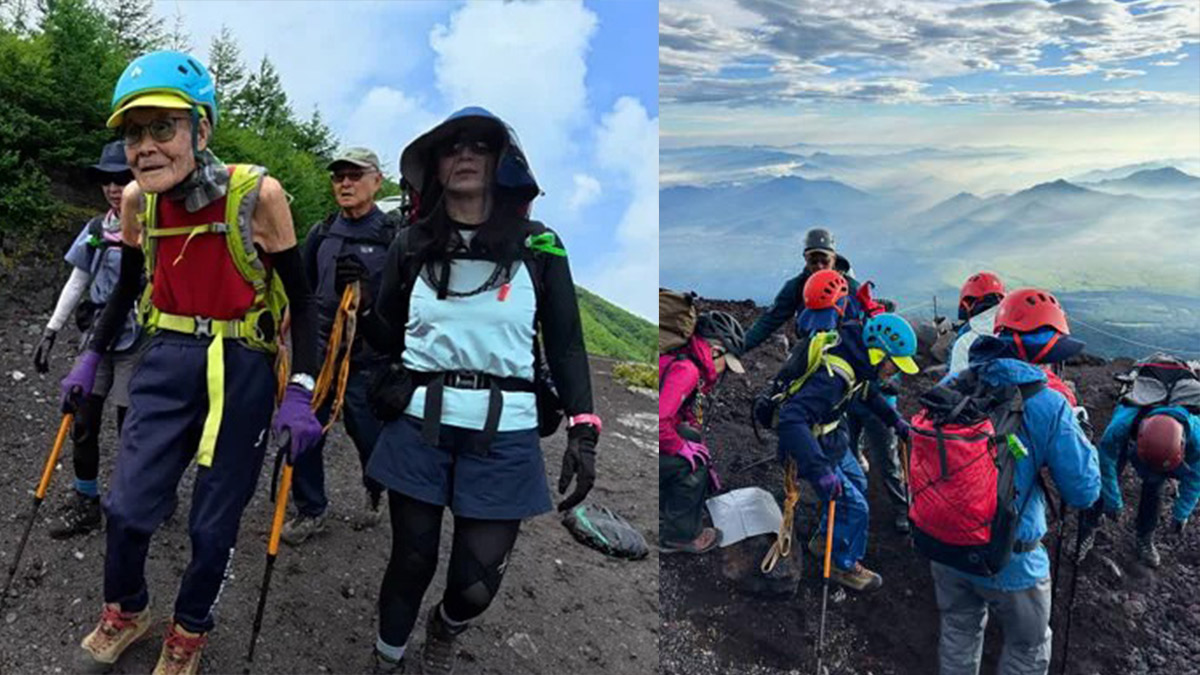 102 yaşındaki Japon dağcı, Fuji Dağı'nın zirvesine dayanarak Guinness Rekorlar Kitabı'na girdi