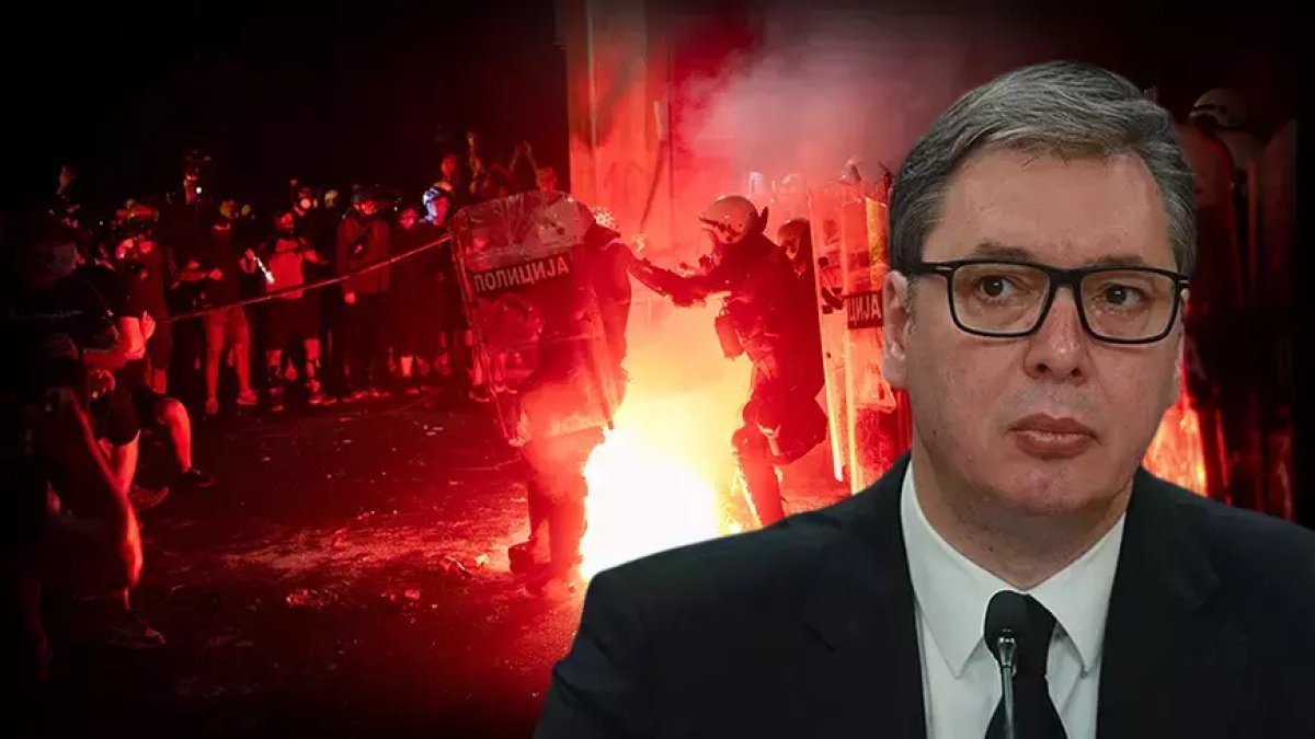 Sırp lider Vucic'ten eylemcilere sert sözler: Ülkemi yıkmaya gelen Avrupalı aşağılıklar
