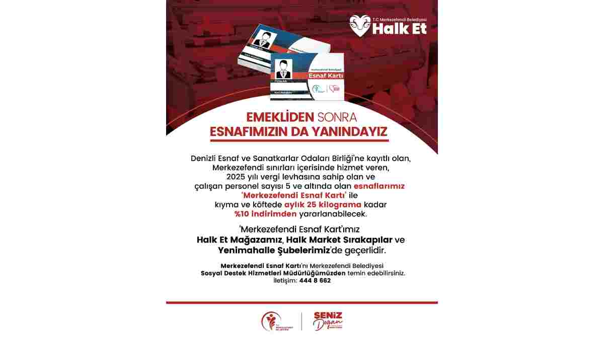 Merkezefendi Esnaf Kartı’na özel indirim…