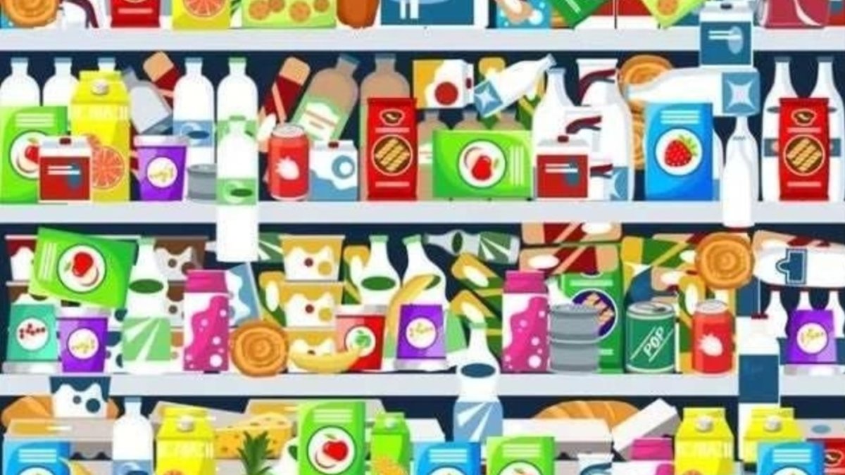 Sadece şahin gözlüler 8 saniyede fark edebiliyor: Market rafındaki ürünlerin arasına gizlenmiş peynir dilimini görebildiniz mi?