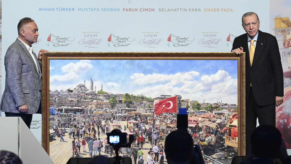 Erdoğan, 'Beş Ressam Bir Şehir Canım İstanbul' sergisinin açılışında konuştu