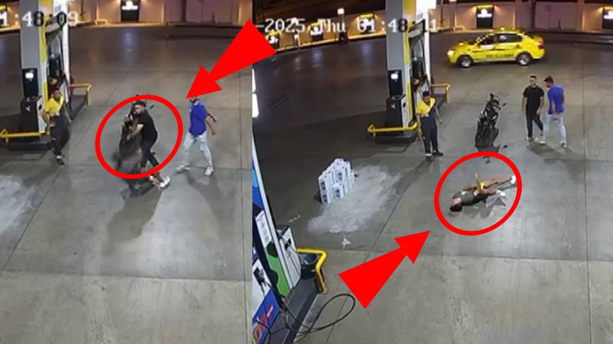 Akaryakıt istasyonunda dehşet anları: Tartıştığı gence attığı tek yumruk beyin kanamasına neden oldu