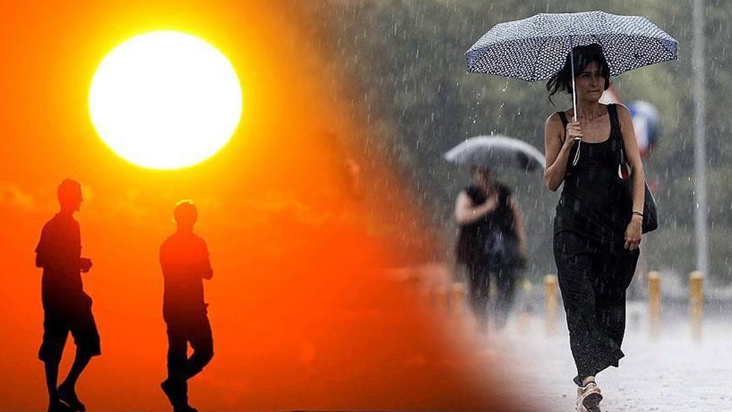 İki mevsim bir arada: Bir yanda kavurucu sıcaklar, diğer yanda sağanak ve kuvvetli rüzgar