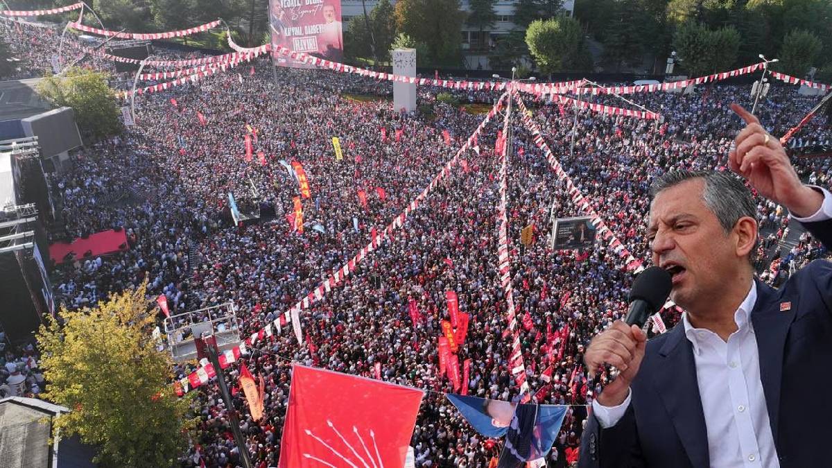 Özel, Ankara mitinginde Erdoğan'a seslendi: Bu meydanda senden korkmayanlar var!