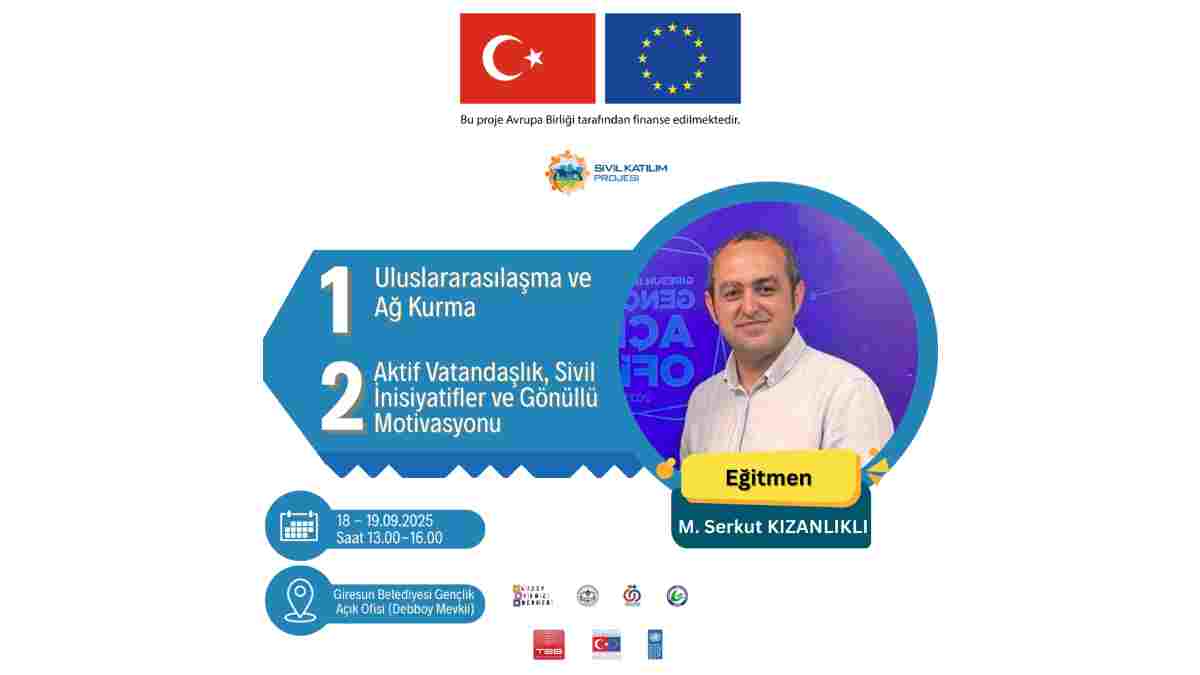 AB destekli sivil katılım eğitimi giresun’da düzenlenecek