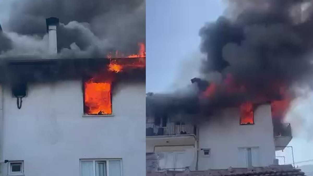 Denizli'de kahraman anne: Alevlere rağmen evlatlarını kurtardı