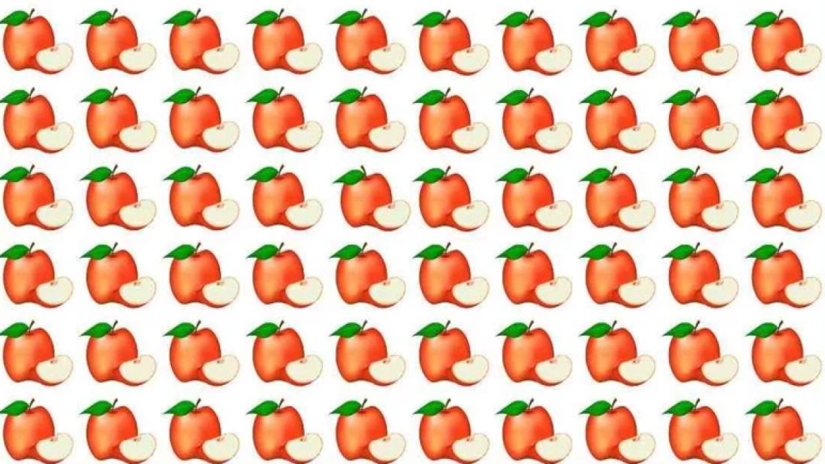 IQ'su 130 ve üzeri olanların gözünden kaçmıyor! Bu resimdeki tek farklı elmayı 7 saniyede bulabilir misiniz?