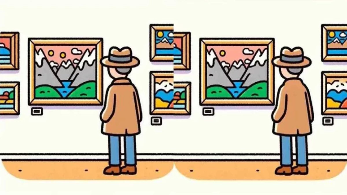 Bu zeka testi neredeyse imkansız: 100 kişiden sadece 3'ü şapkalı adamın olduğu resimdeki 3 farkı 72 saniyede bulabiliyor!