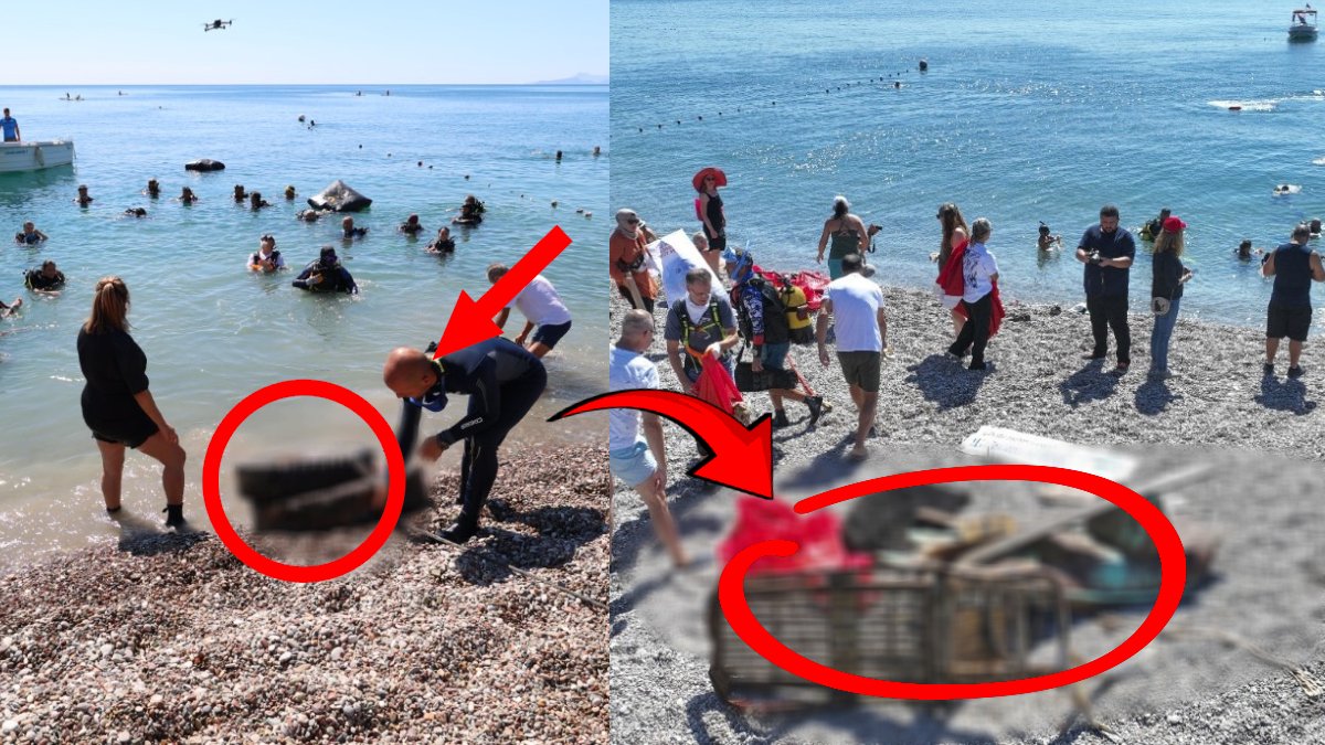 Türkiye'nin popüler sahilinde kıyı temizliğinde şok eden görüntüler! Denizden neler neler çıktı...