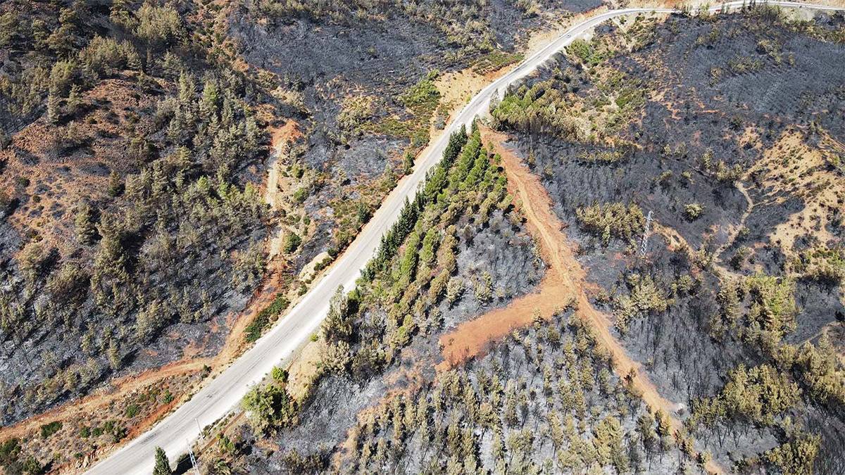 Havadan görüntüler felaketi gösteriyor: 63 saatin ardından Köyceğiz küle döndü