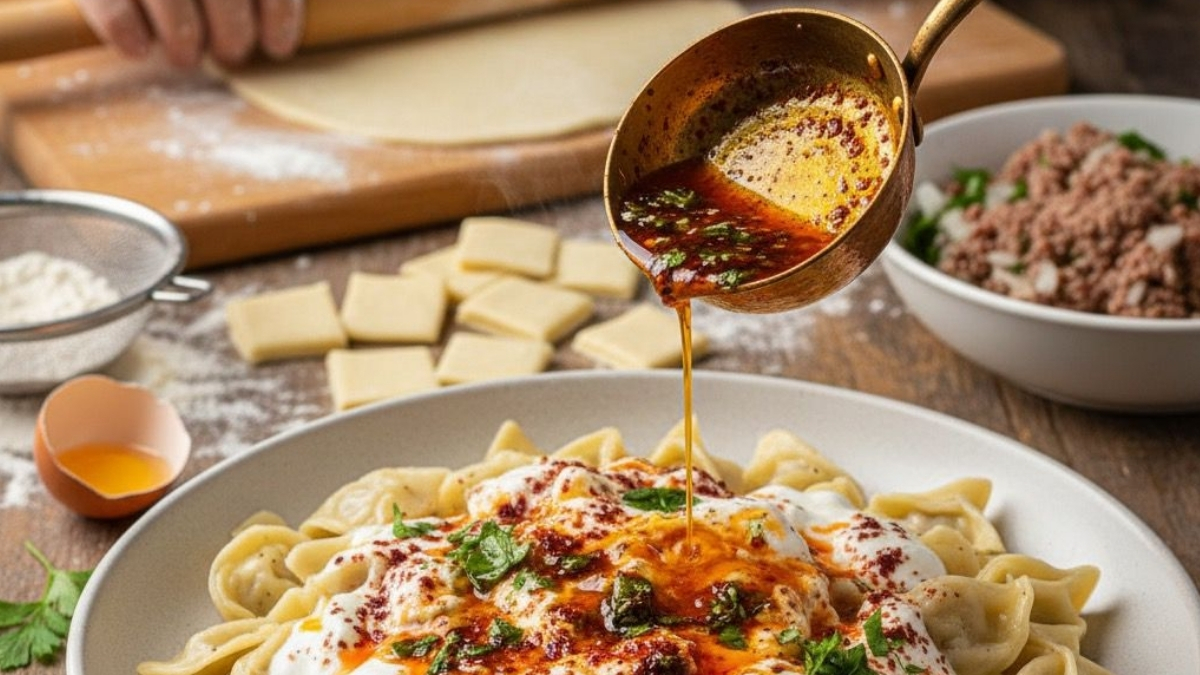 Restoranları kıskandıracak tarif uzmanından geldi! Yemelere doyamayacaksınız: İşte evde mantı yapım