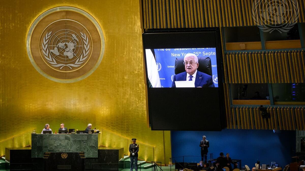 Filistin Devlet Başkanı Abbas, video bağlantıyla BM'de konuşuyor