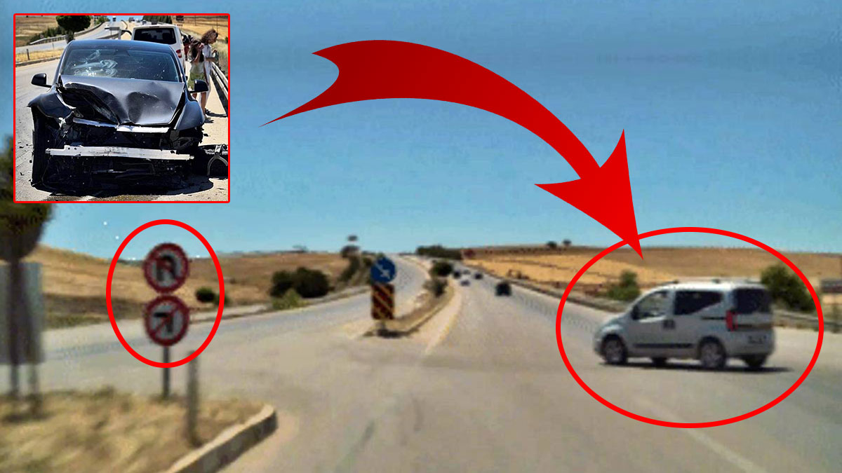 Hurdaya dönen Tesla Model Y'nin hava yastıkları açılmadı! İşte kaza anı...