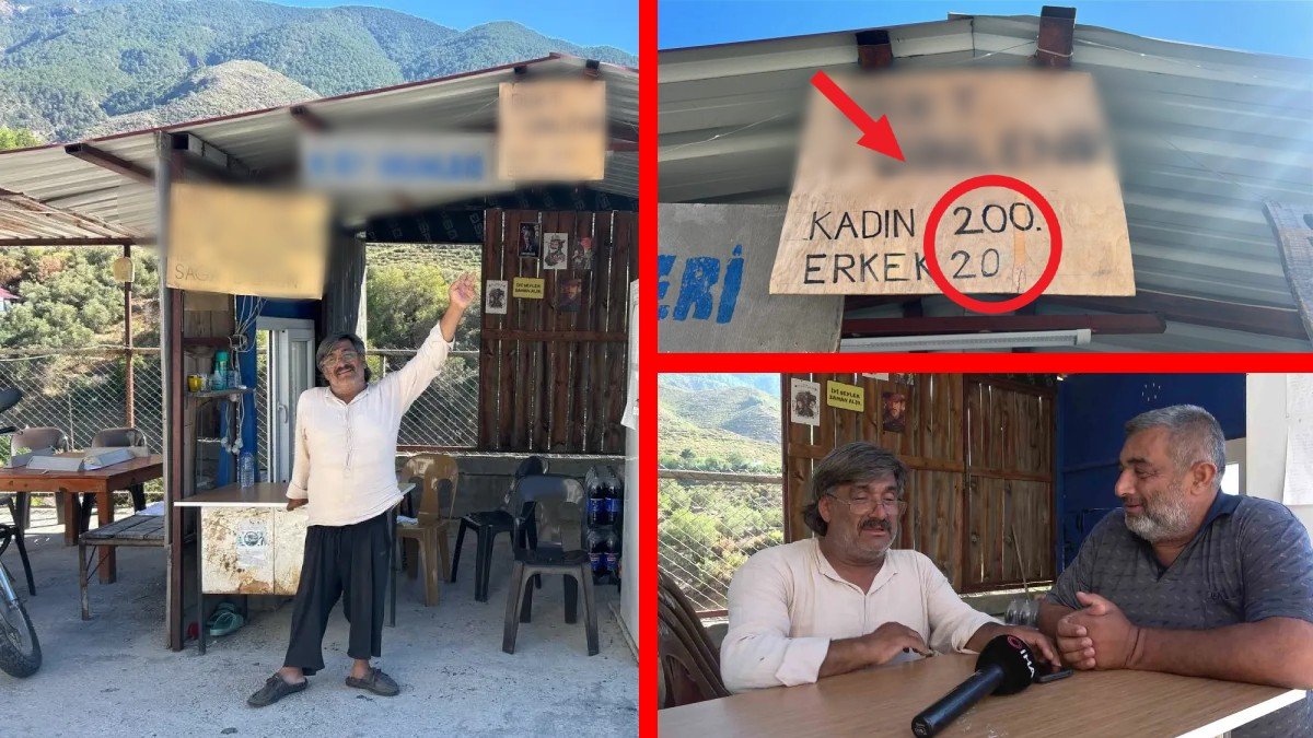 Hataylı esnafın tabelası görenleri güldürdü! Erkeklere 20 TL, kadınlara ise 200 TL...