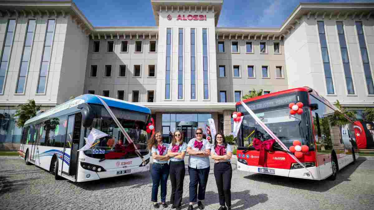 Kadın şoförlerin kullandığı bu otobüsler enerjisini rüzgar ve güneşten alacak