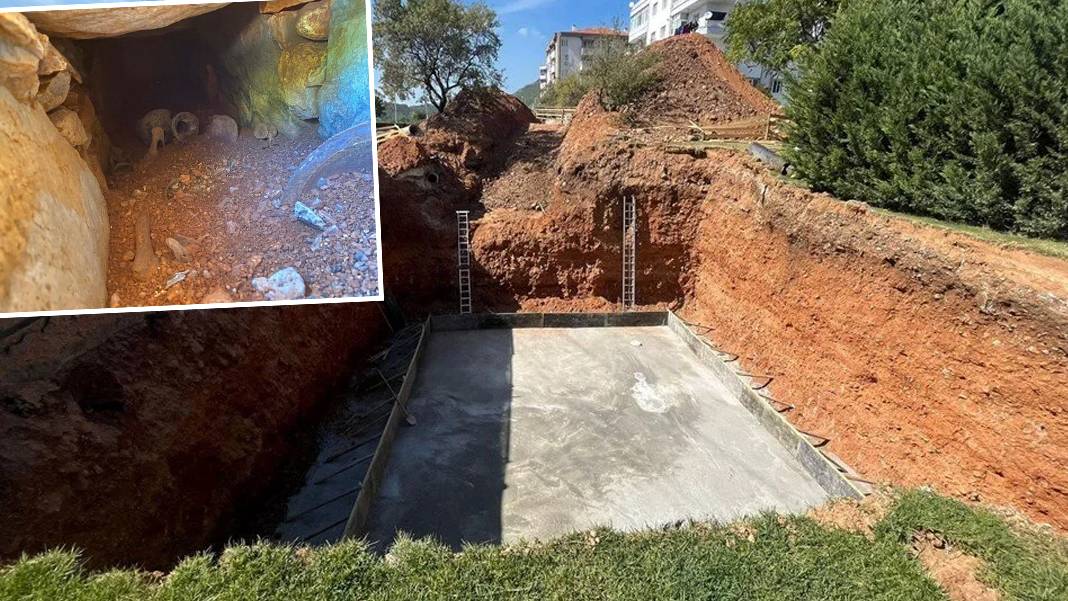 Su deposu kazısından antik mezarlık çıktı: Polis ekipleri başında bekliyor