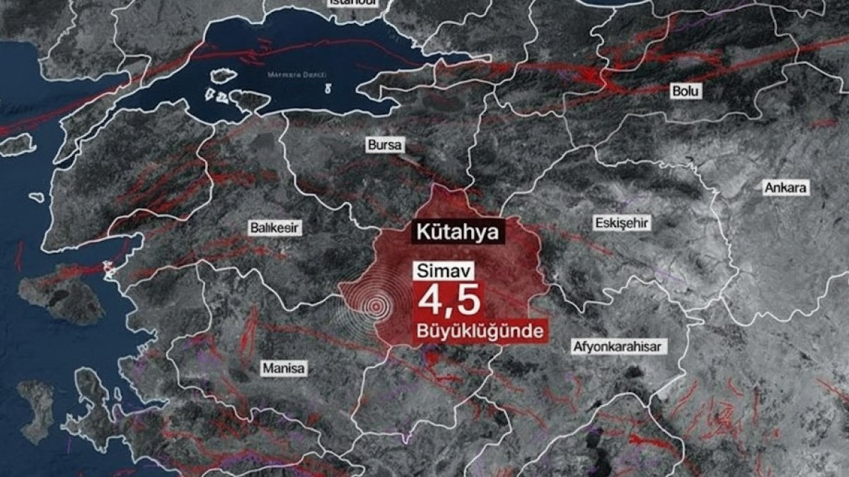 Kütahya'da 4,5 büyüklüğünde deprem