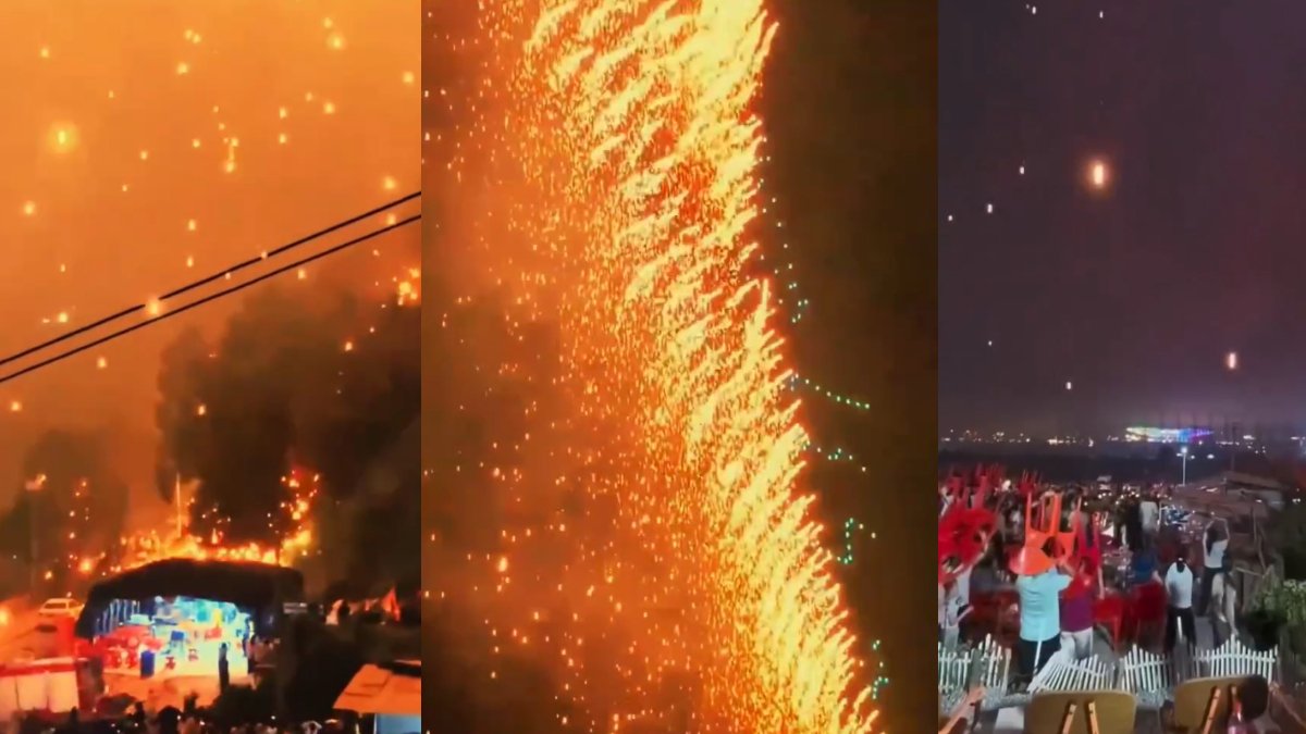 Yüzlerce drone'dan oluşan gösteri kabusa döndü! O dehşet anları kamerada