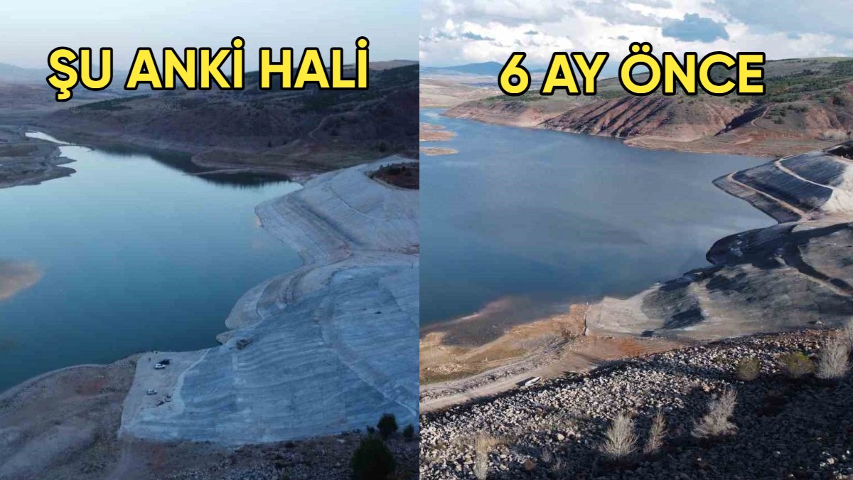 Kuraklık seviyesi ciddi boyutlara ulaştı! 6 ayda dip seviyeyi gören baraj böyle görüntülendi